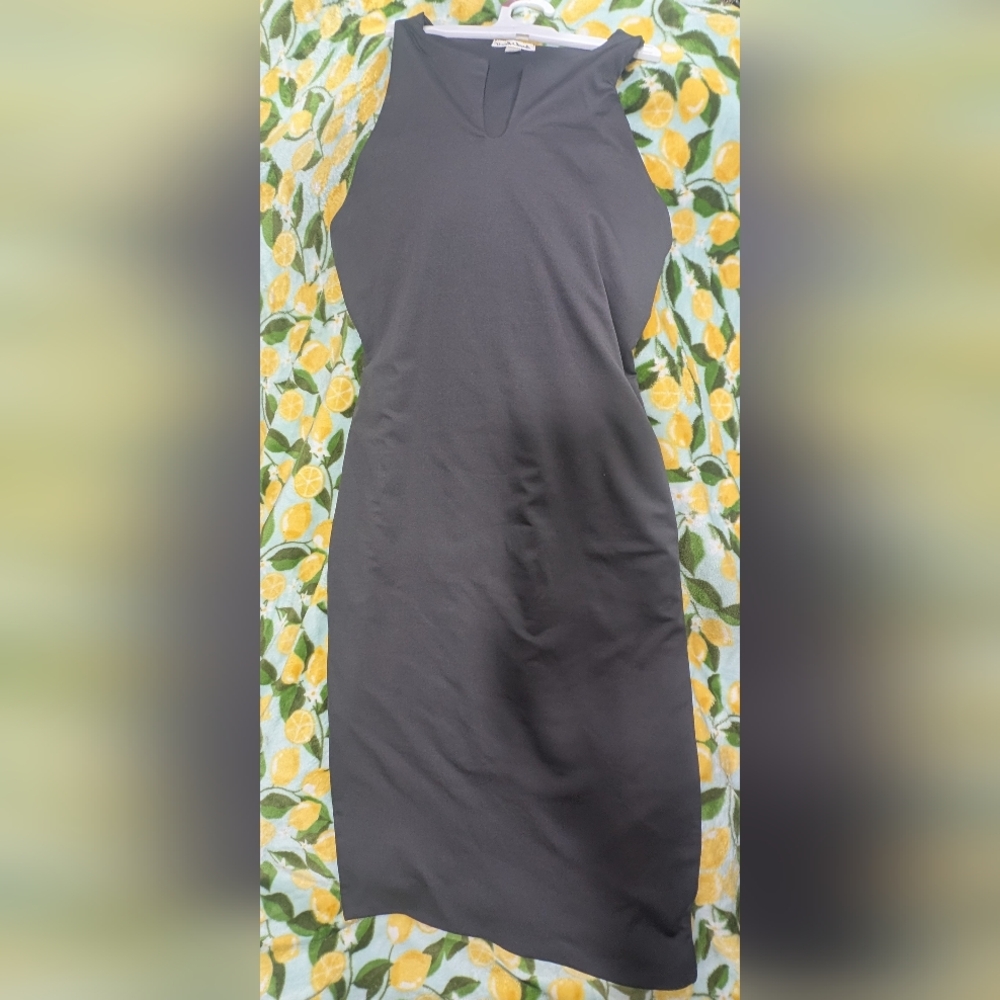 Grey Fitted Midi Dress